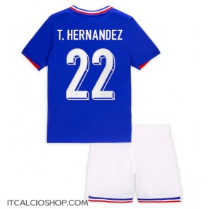 Francia Theo Hernandez #22 Prima Maglia Bambino Europei 2024 Manica Corta (+ Pantaloni corti)